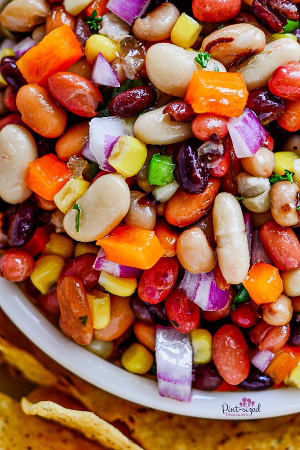 beans and veggies in cowboy caviar