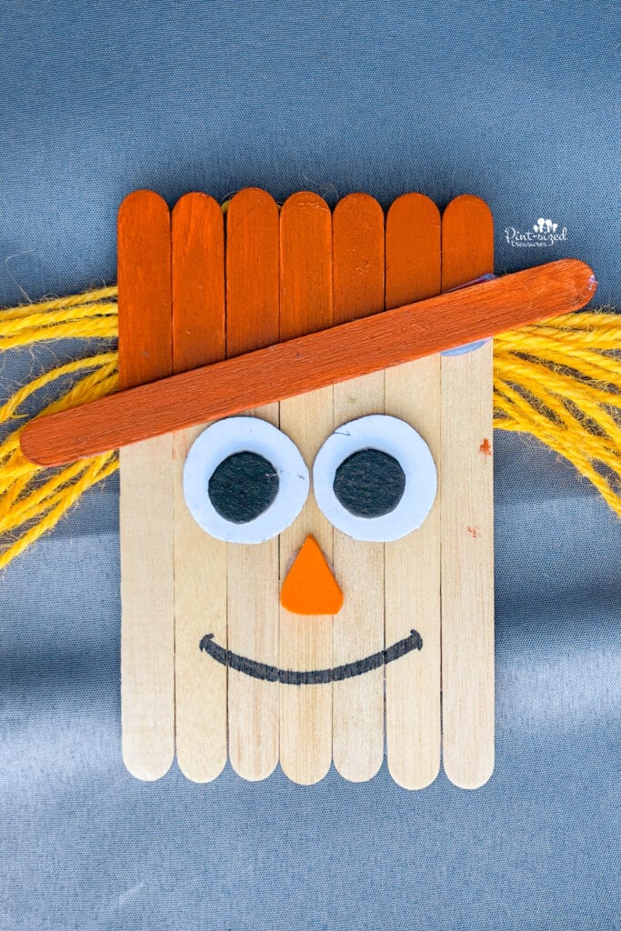 scarecrow popsicle craft completed