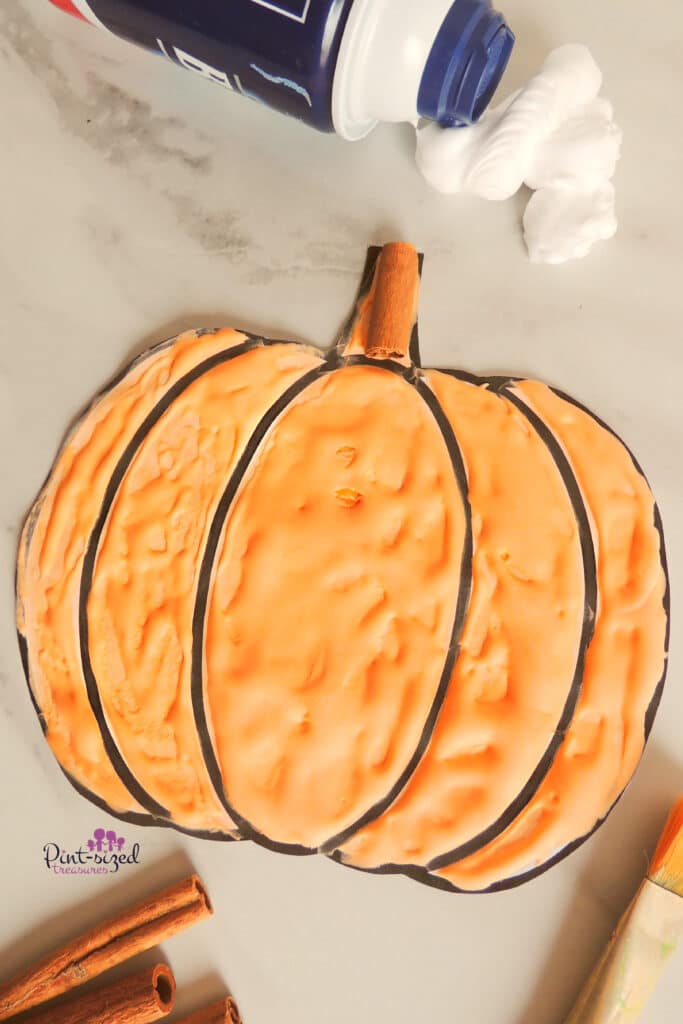 painting with pumpkin puffy paint