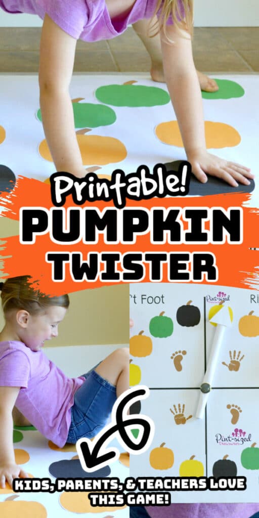 kids playing pumpkin twister game