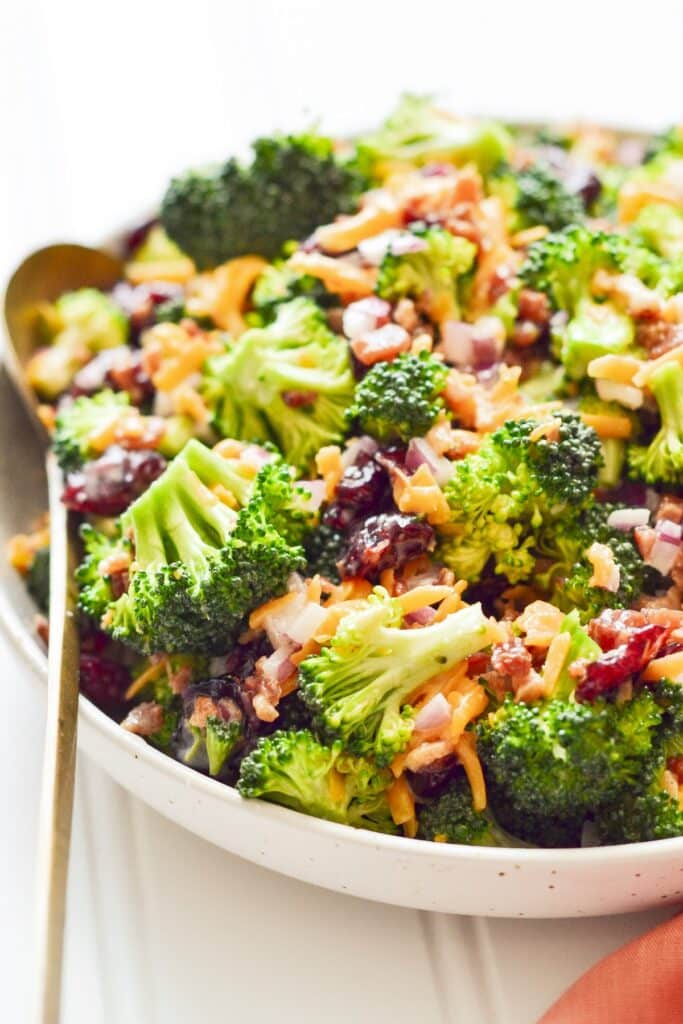 serving the broccoli salad recipe