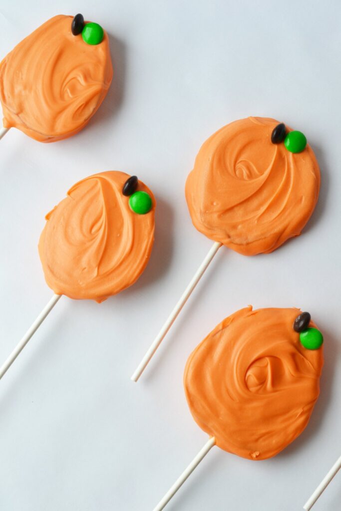 chocolate dipped apple pumpkin pops