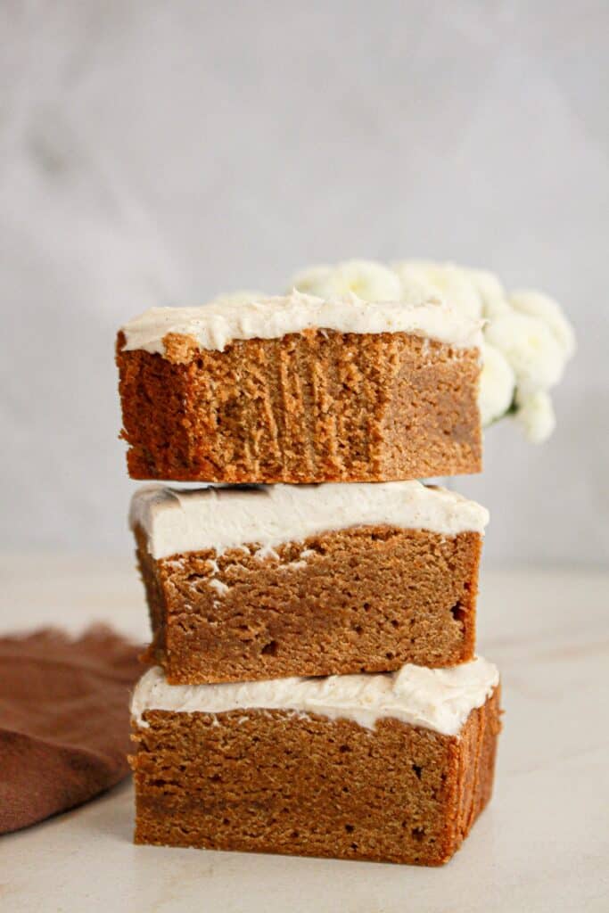 gingerbread brownies recipe stacked