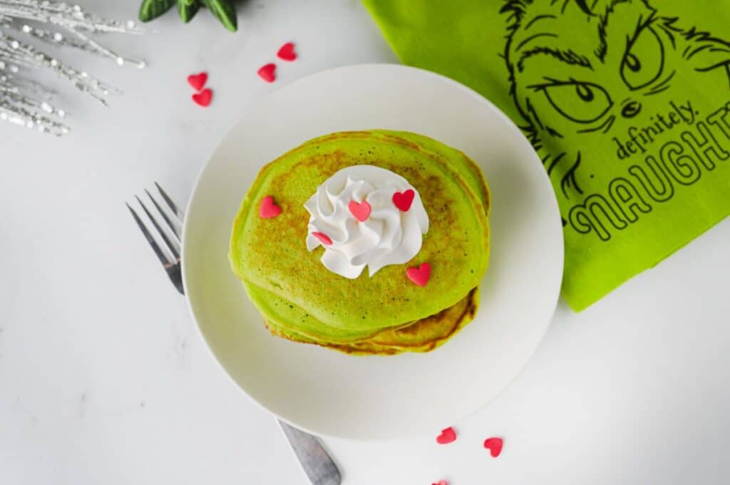 green Grinch pancakes