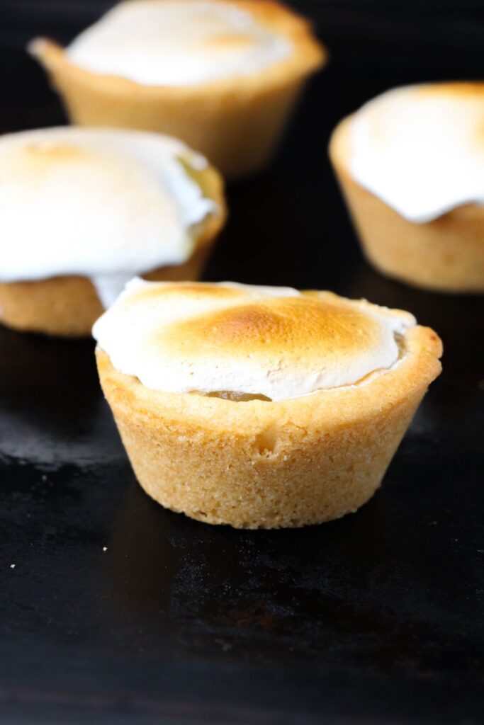 lemon meringue cookie cups in pan
