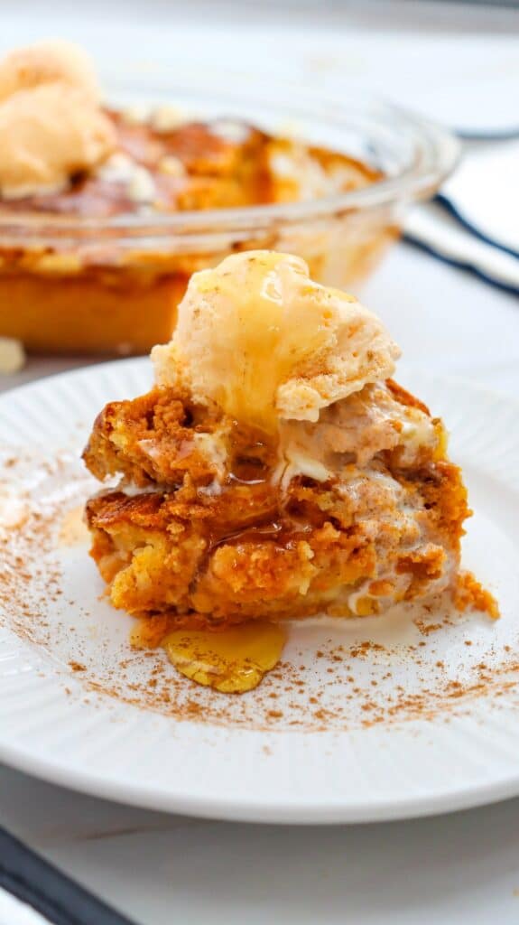 pumpkin dump cake on a plate