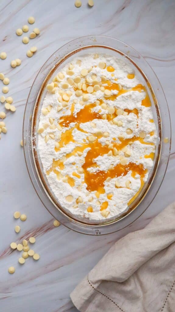 prepping the dump cake